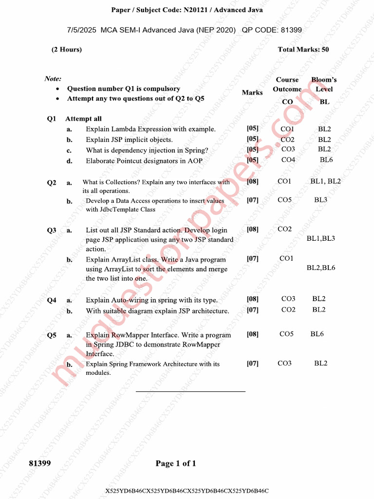 Technology Mca Master of Computer Applications Semester 1 2025 May ...