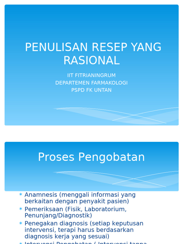 Panduan Penulisan Resep Rasional | PDF