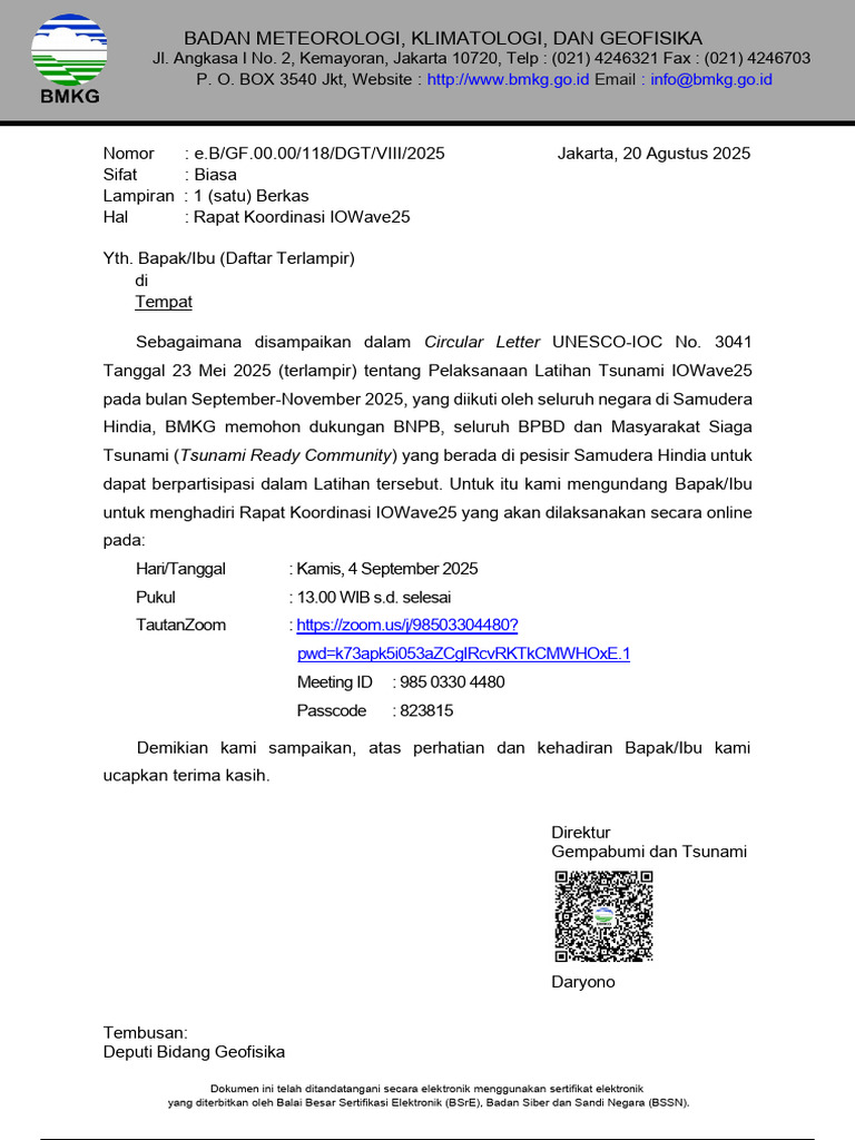 Rapat Koordinasi IOWave25 2025 | PDF