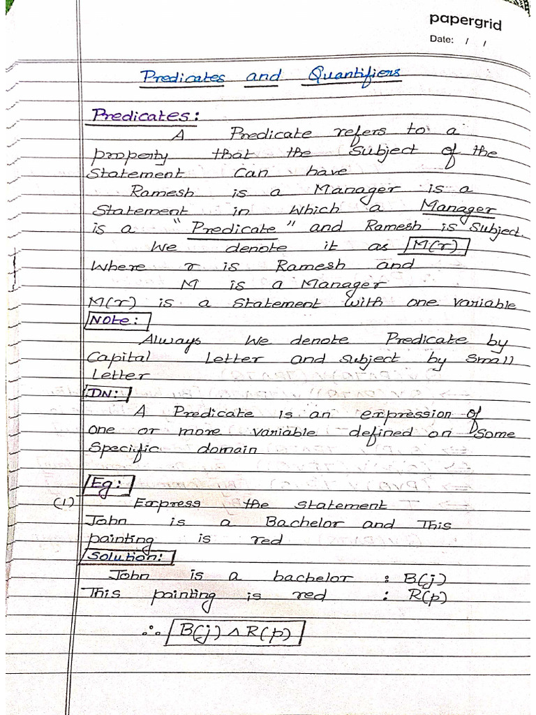 Predicates And Quantifiers Pdf
