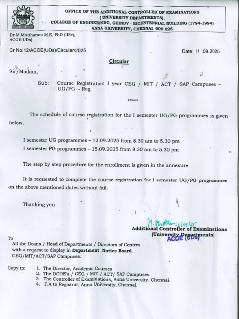 UG Course Registration Guide 2025 | PDF