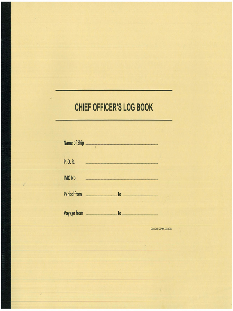 PC005-SB - Chief Officer Log Book-3 Months | PDF
