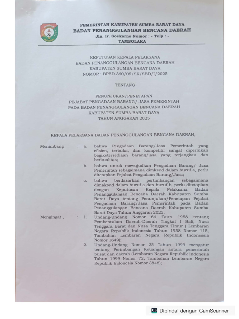 SK - Pengadaan Barang Dan Jasa - 2025 | PDF