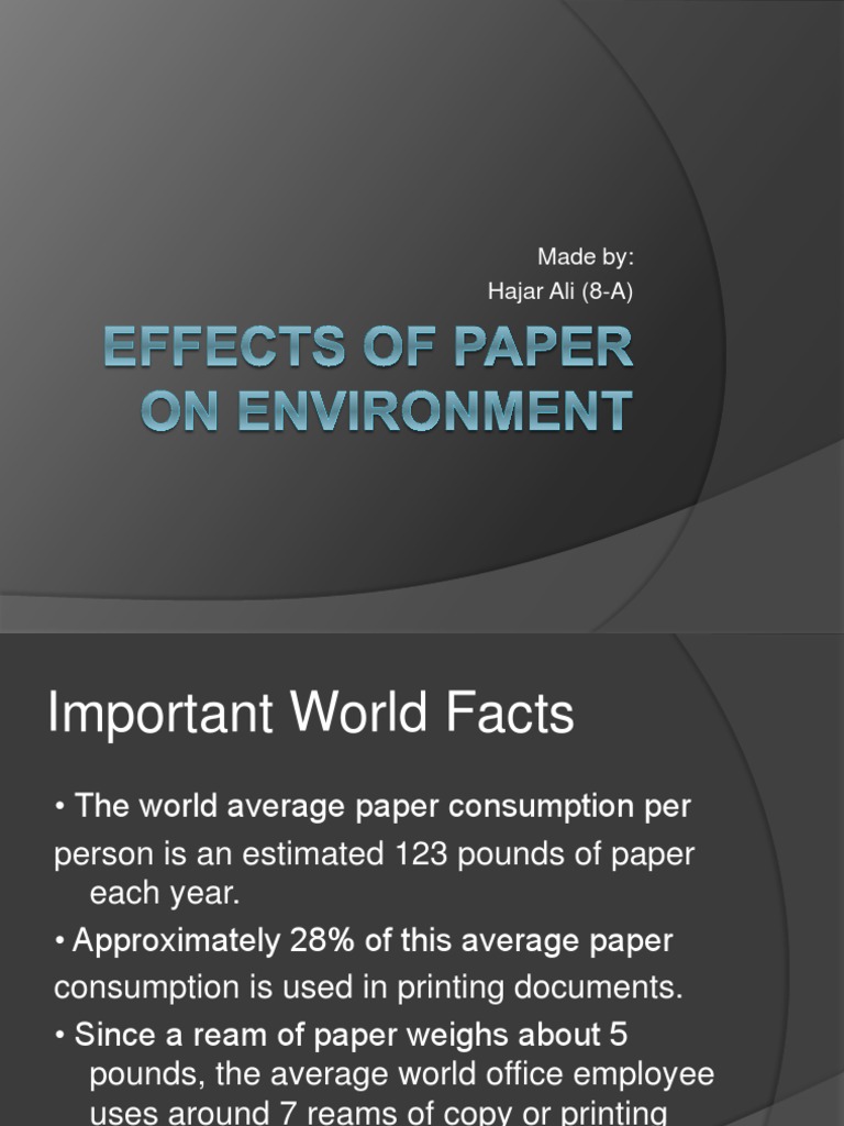 World Paper Consumption and Emissions | PDF | Carbon Cycle | Paper