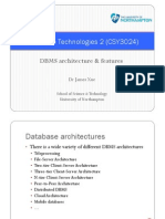 DBMS Architecture Features
