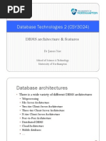 DBMS Architecture Features