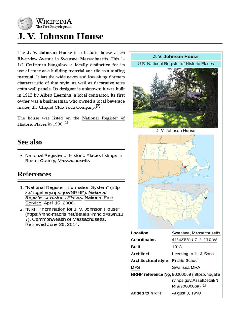 J.V. Johnson House in Swansea, MA | PDF