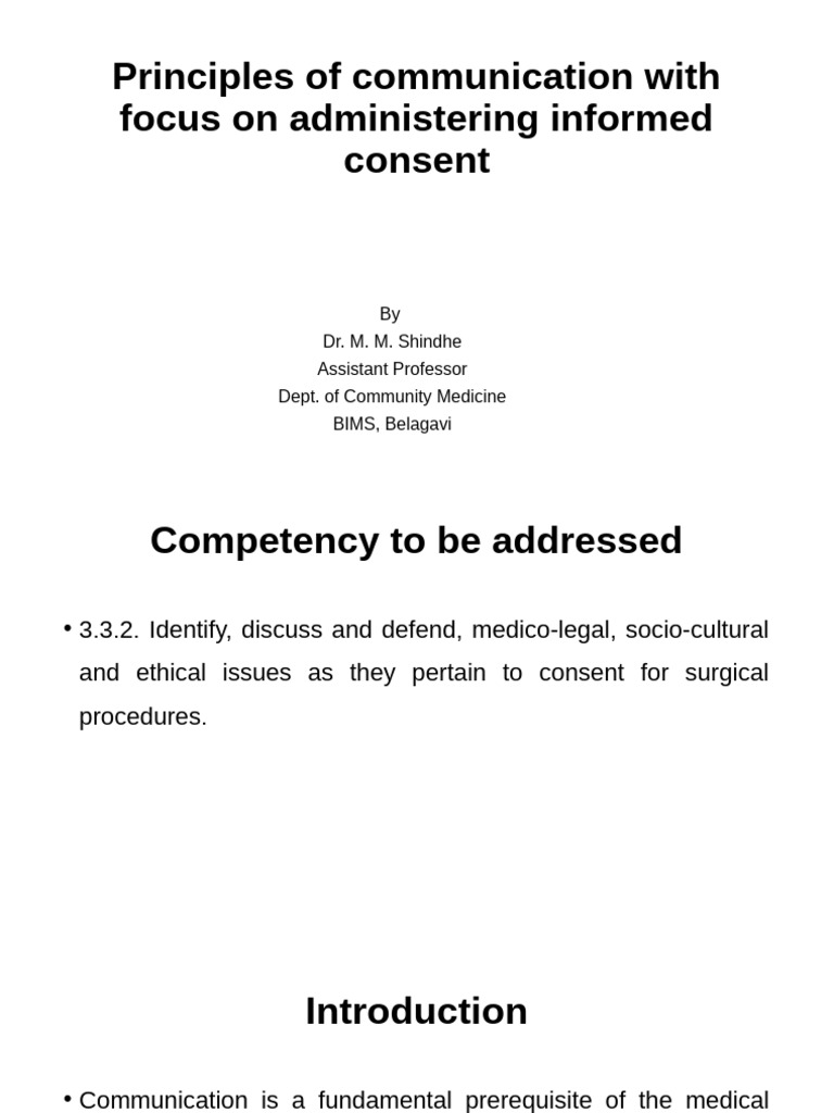 Informed Consent Communication Principles | PDF | Informed Consent ...