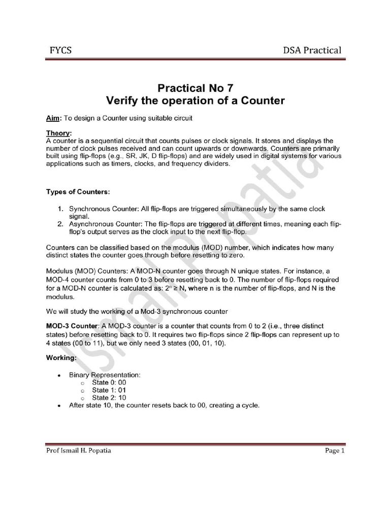Practical - 7 Counter | PDF