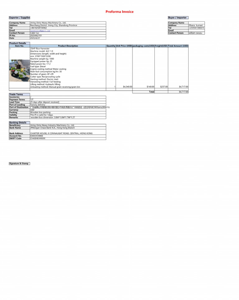 Latest Rice Harvester PI | PDF