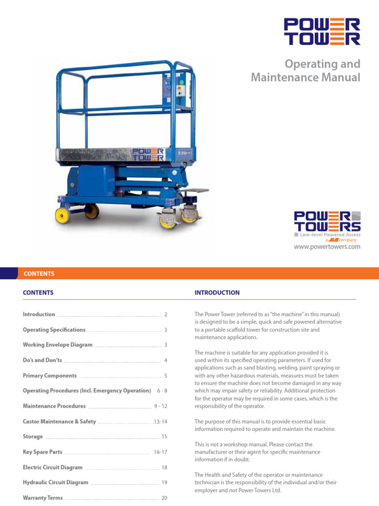 Power Tower Operating Manual Guide | PDF | Battery Charger ...