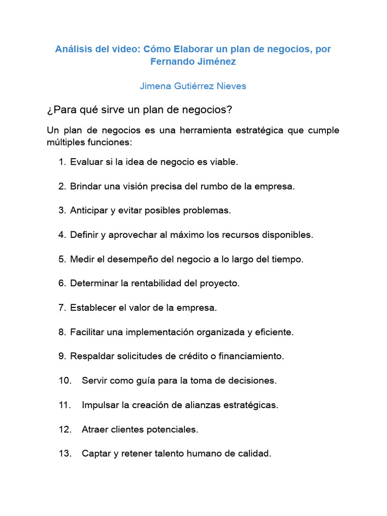 Guía para Elaborar un Plan de Negocios | PDF | Plan de negocios | Business
