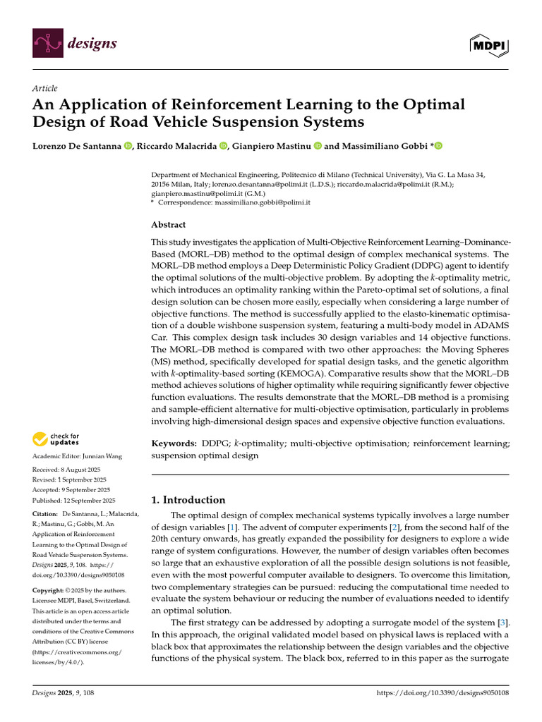 Reinforcement Learning for Vehicle Suspension Design | PDF ...