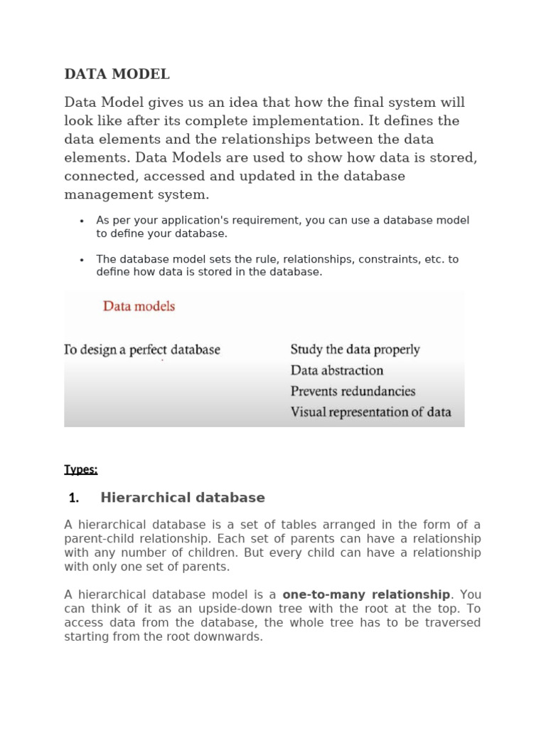 Overview of DBMS Data Models | PDF | Databases | Relational Model