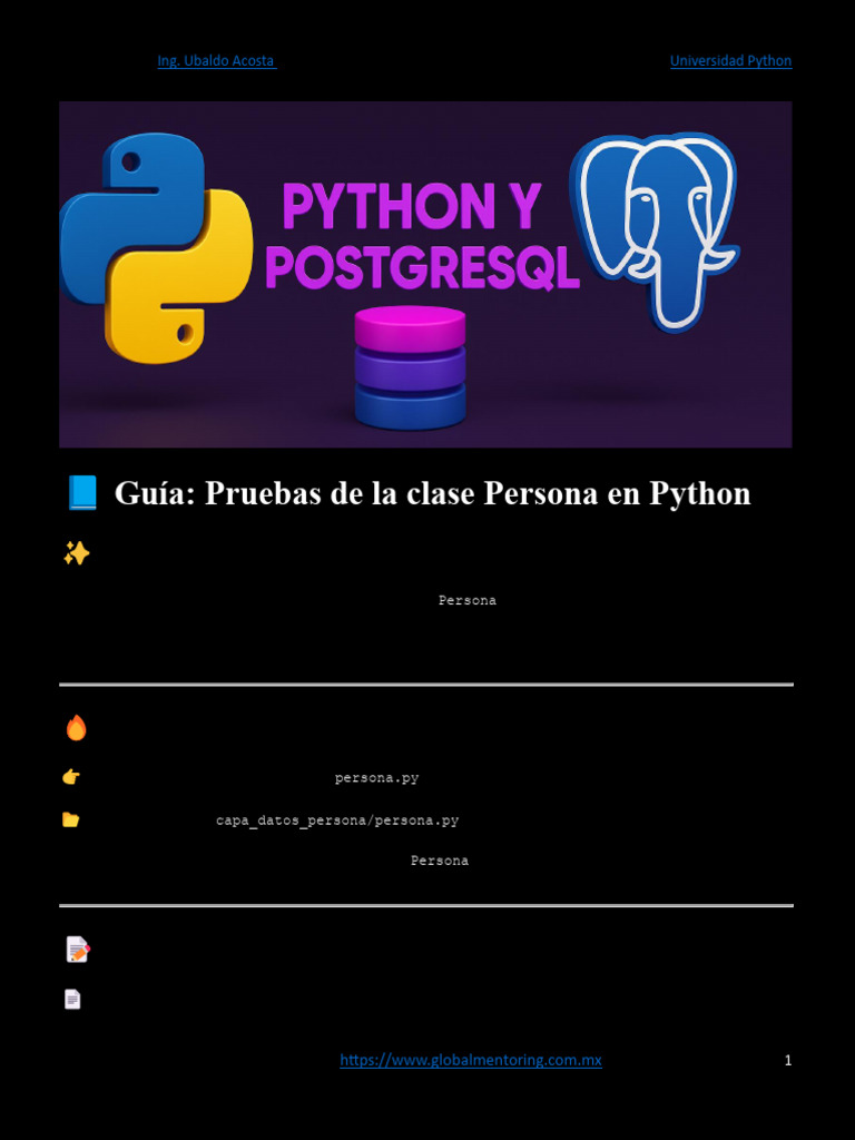 Pruebas de la clase Persona en Python | PDF | Python (lenguaje de ...