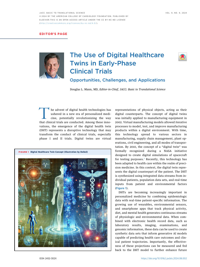 Mann The Use of Digital Healthcare Twins in Early Phase Clinical Trials ...