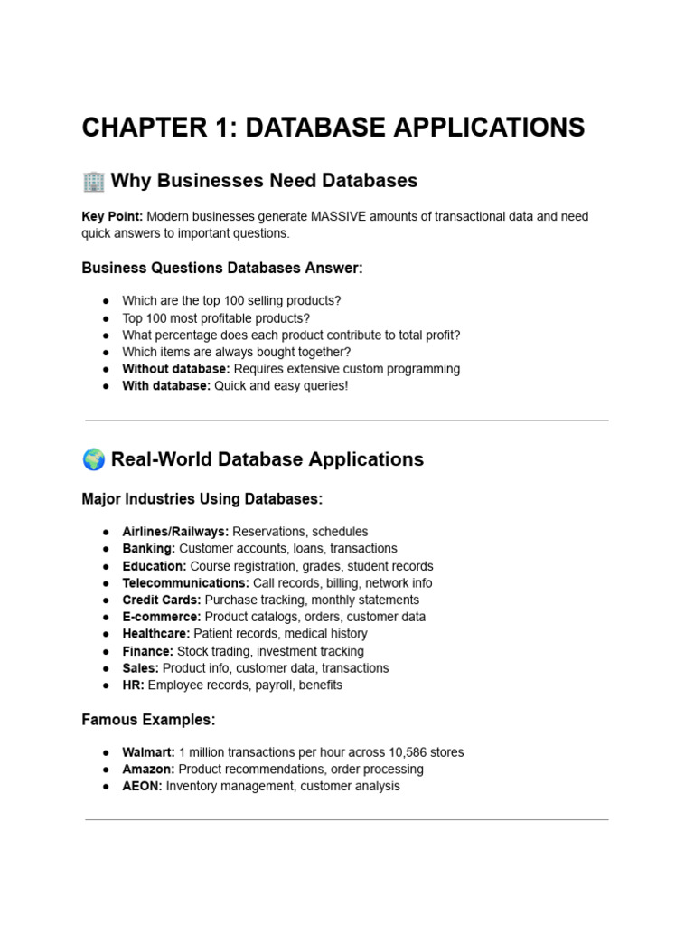 Essential Database Applications Overview | PDF | Databases | Computer ...