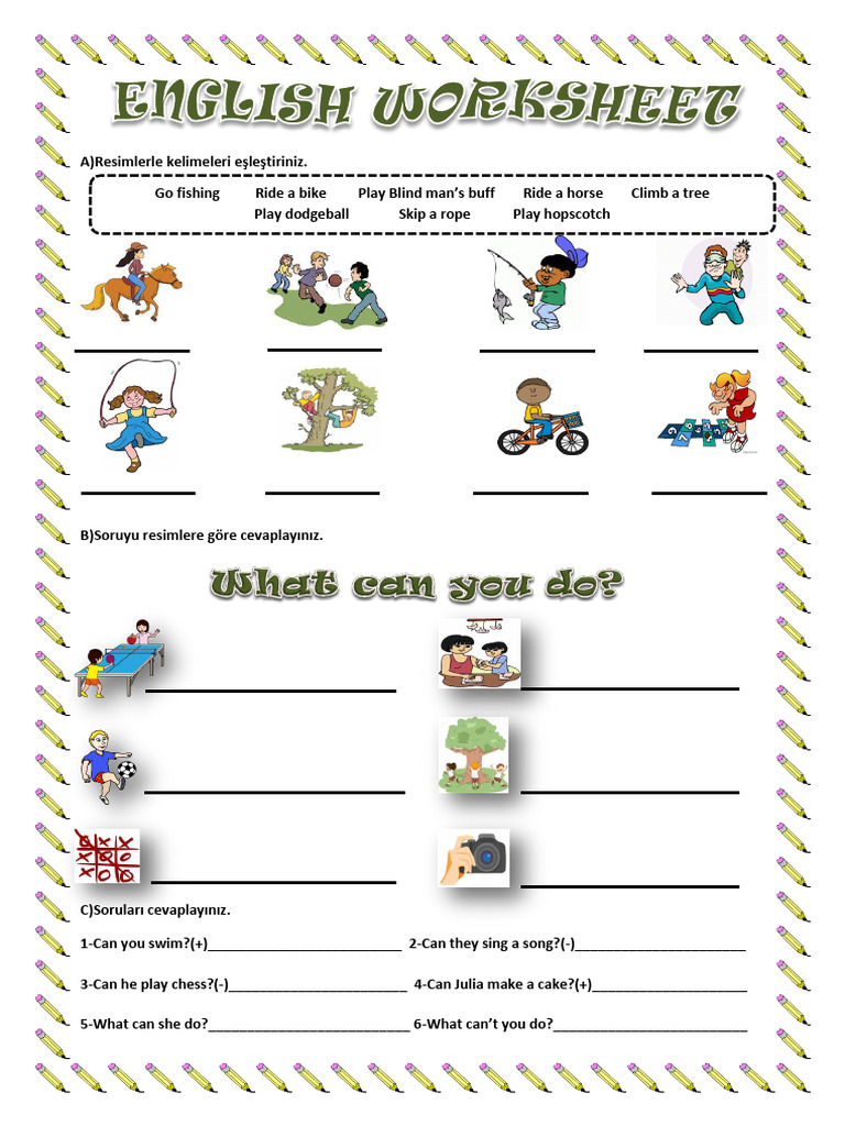 5. Sınıf Can-Cannot Worksheet | PDF
