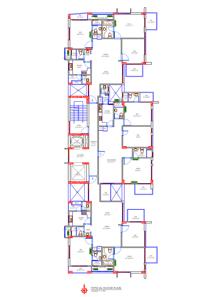 Detailed Typical Floor Plan Layout | PDF