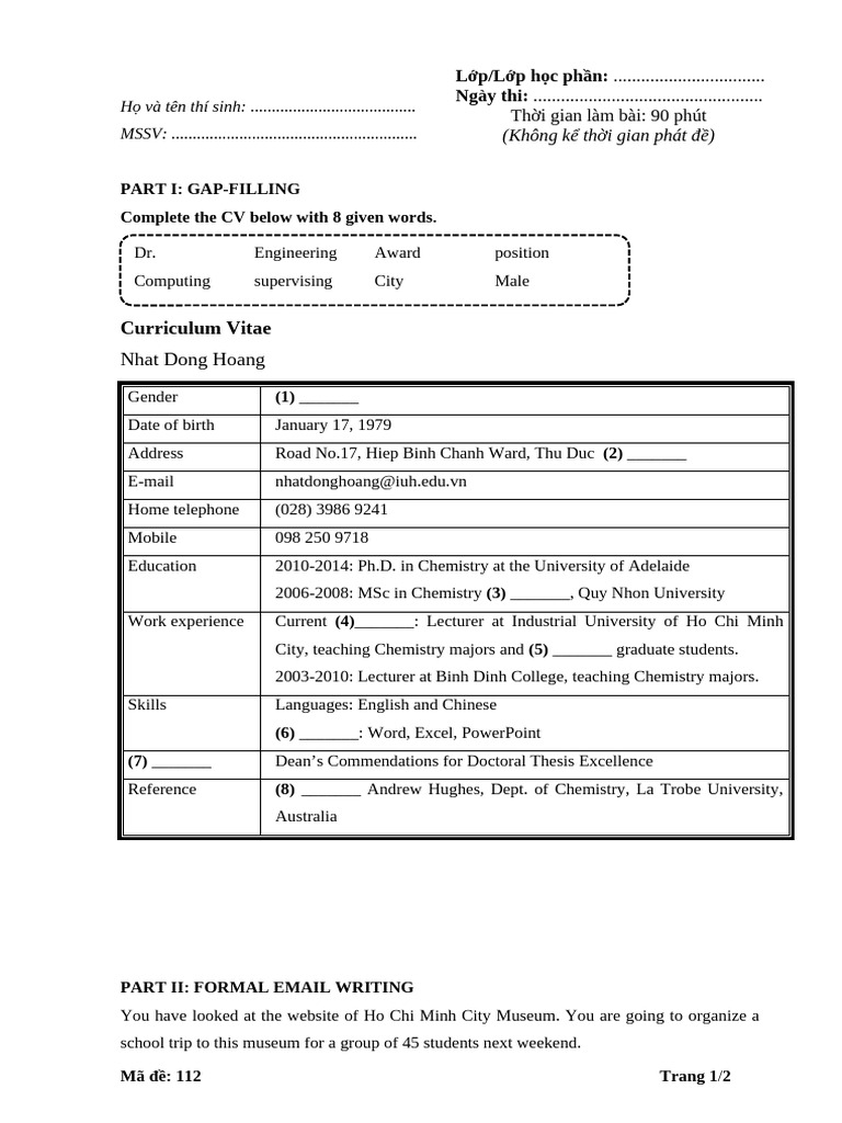 Sample Midterm Writing Test - English 2 | PDF