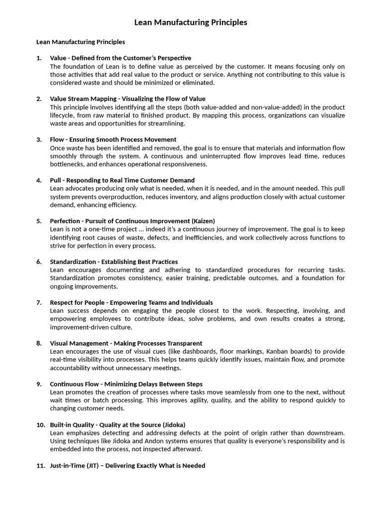 15.05 Lean Manufacturing Principles | PDF | Lean Manufacturing ...