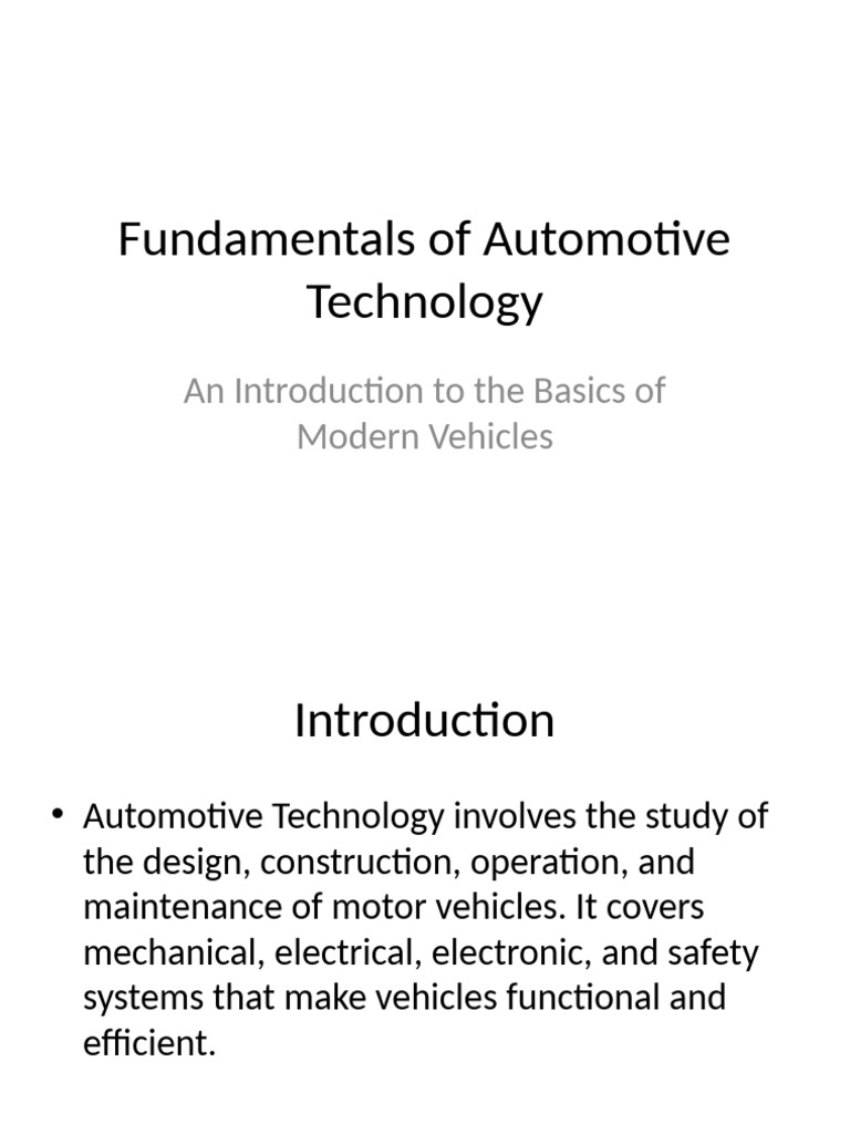 Automotive Technology Fundamentals Guide | PDF | Ignition System | Engines