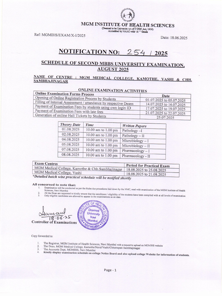 Second MBBS Aug 2025 | PDF
