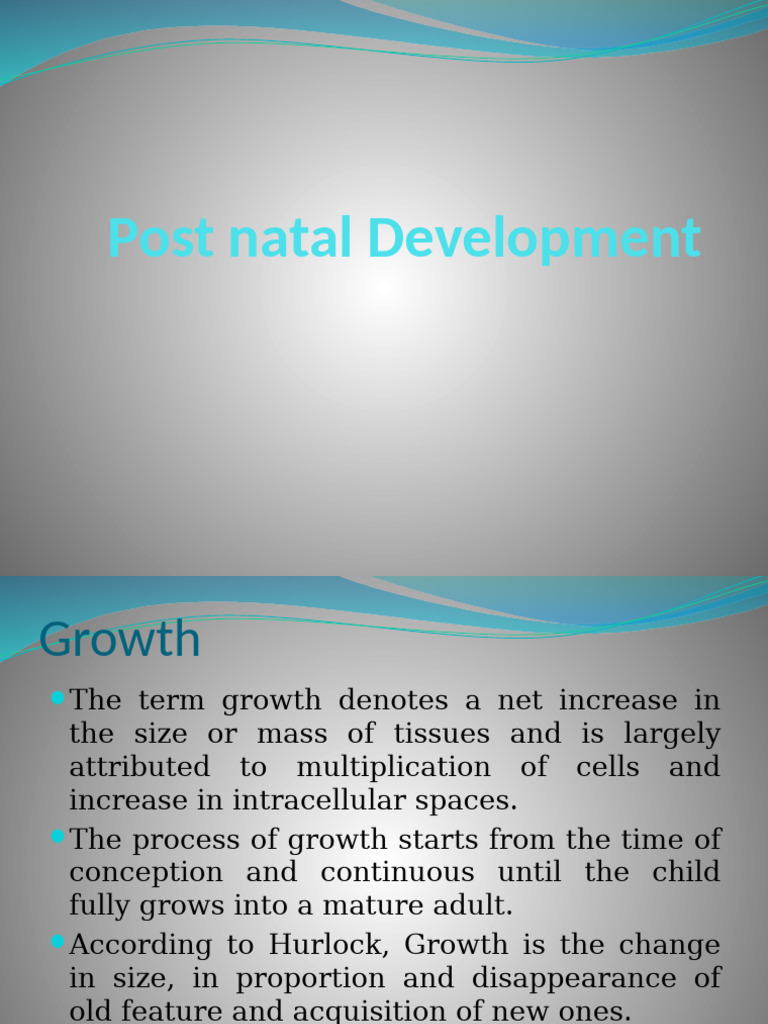 Postnatal Growth and Development Overview | PDF | Child Development ...