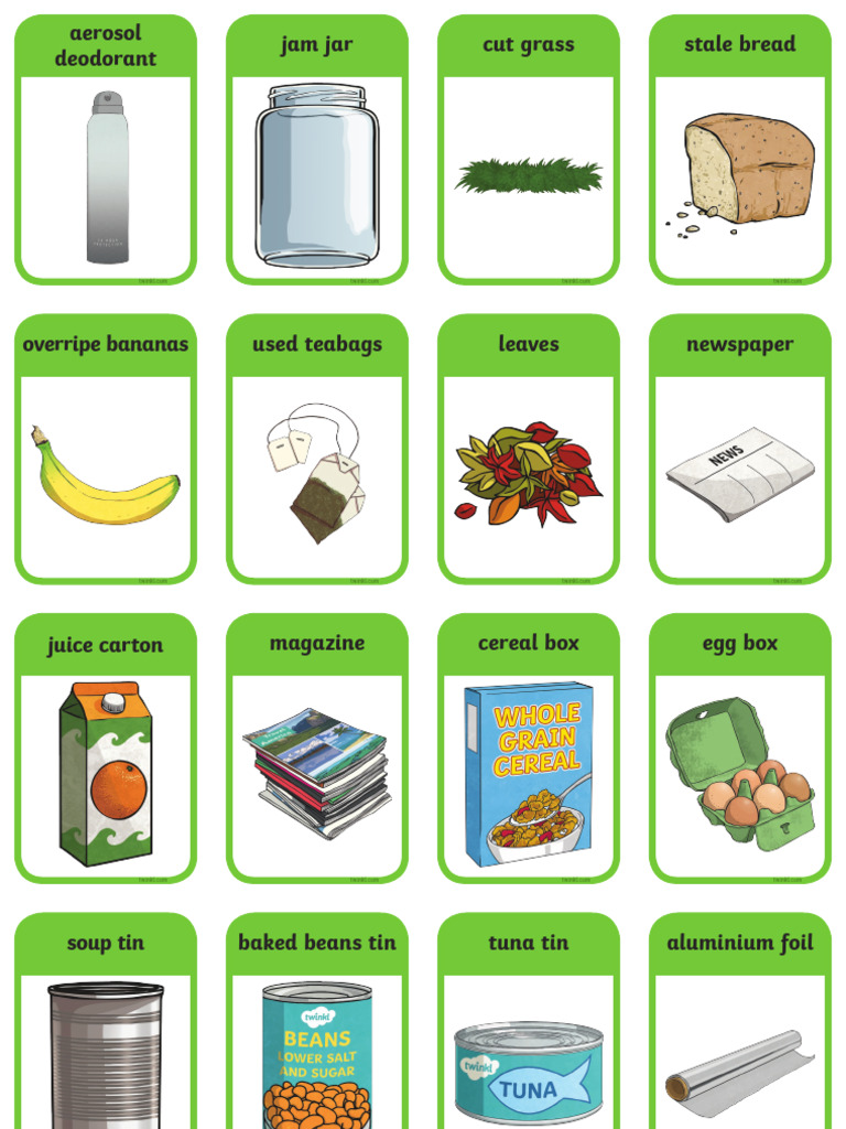 Household Waste Picture Cards | PDF