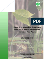 Etude de La Population de Caimans Noirs Sur La Reserve Naturelle de Roura 2002-2003