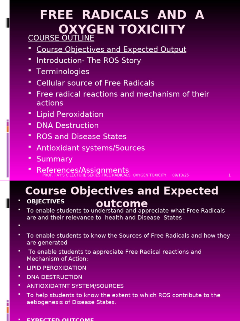 Toxic Oxygen Radicals and Health Impacts | PDF | Reactive Oxygen ...