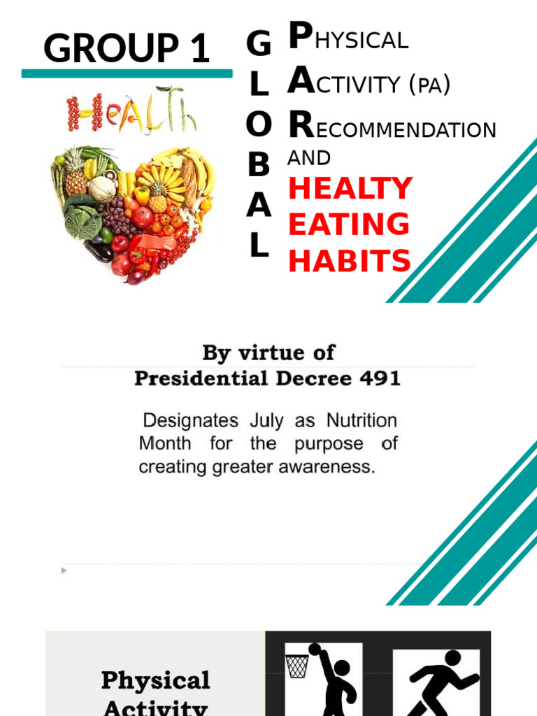 Global Physical Activity Recommendation and Healthy Eating | PDF