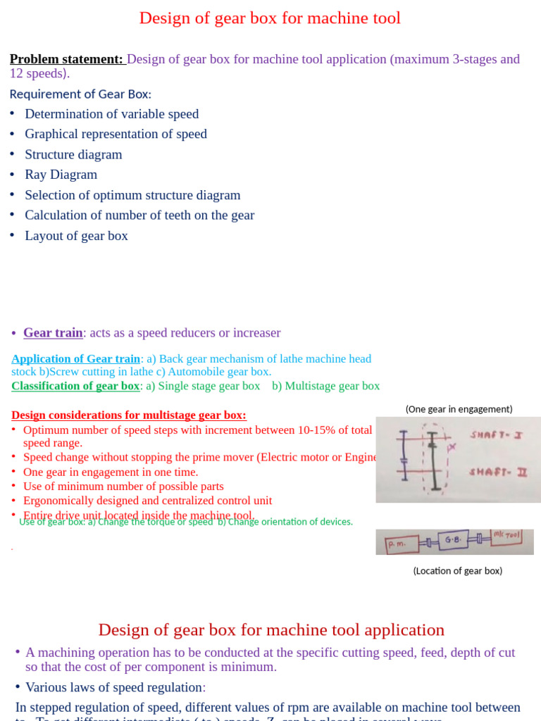 Gearbox Design for Machine Tools | PDF | Gear | Machines