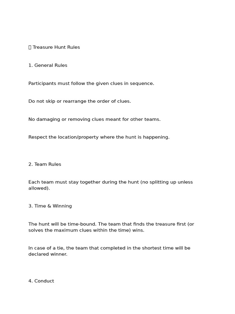 Treasure Hunt | PDF