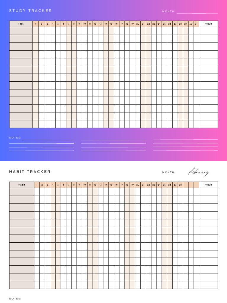 Monthly Habit Tracker Template | PDF
