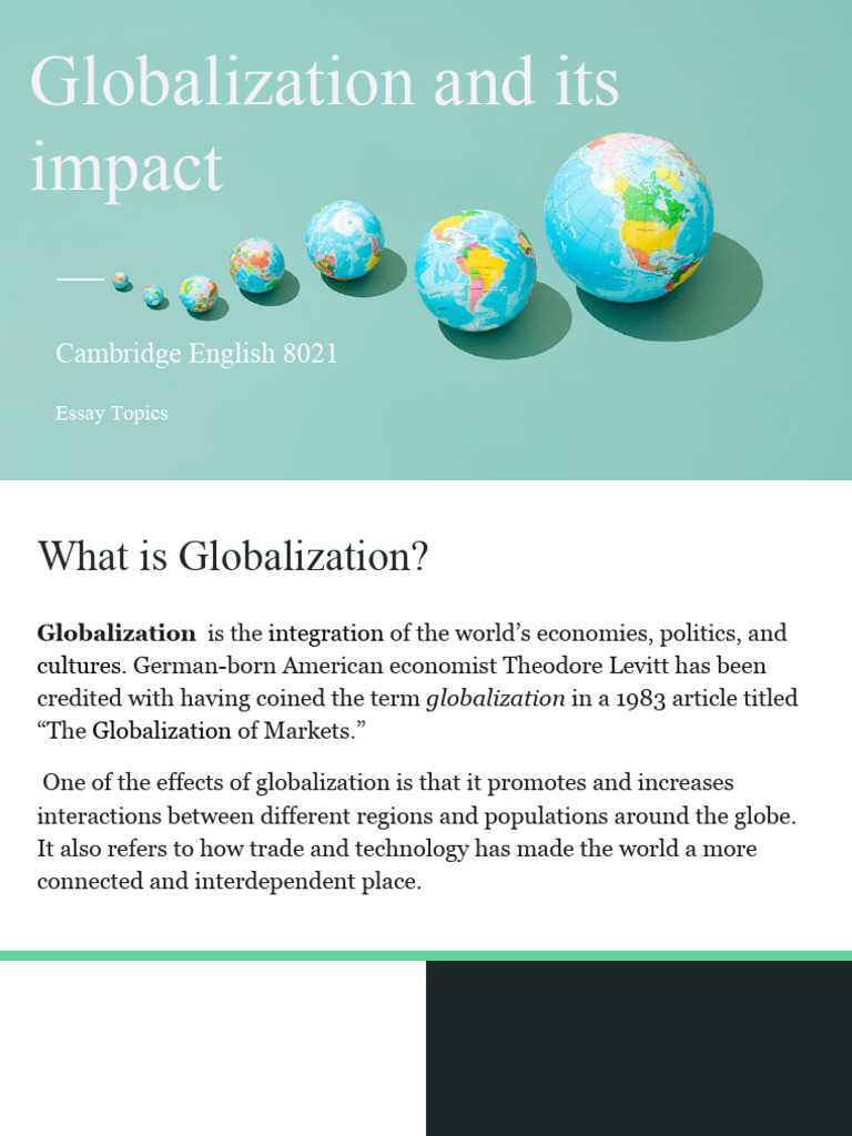 Globalization and Its Impact: Cambridge English 8021 | PDF
