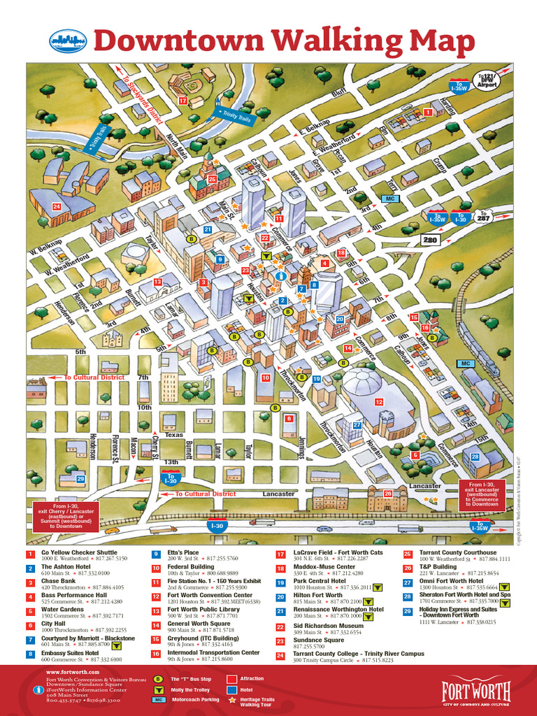 Downtown Fort Worth Visitor Map | PDF | Hospitality Industry | Hotel
