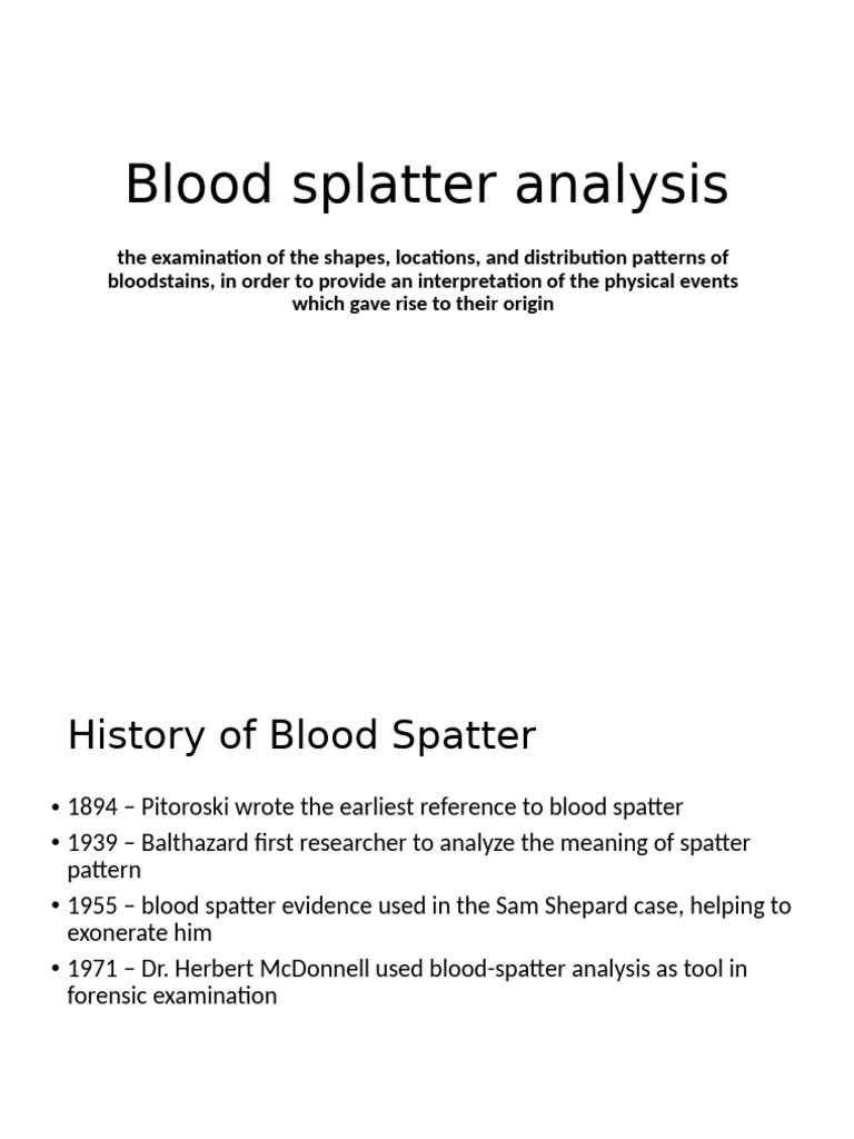 Bloodstain Patterns in Forensics | PDF | Drop (Liquid) | Applied And ...