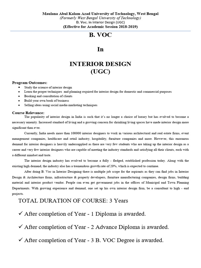 B. Voc. in Interior Design Program Details | PDF | World Wide Web ...
