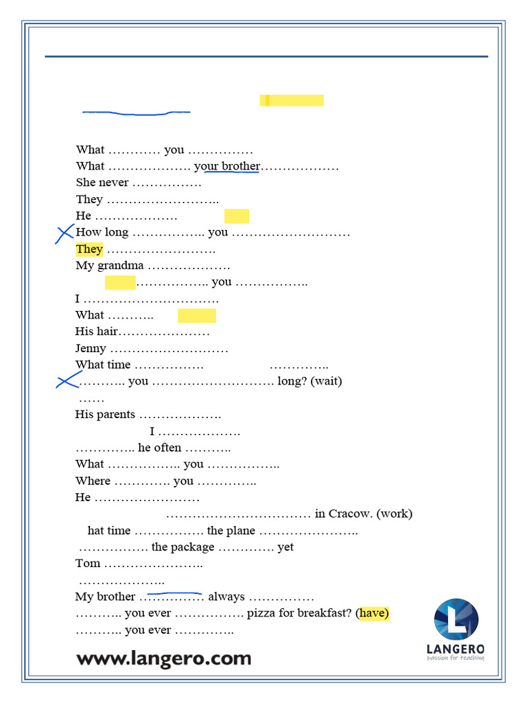 Mixed Present Tenses Exercise Guide | PDF | Chess | Chess Theory