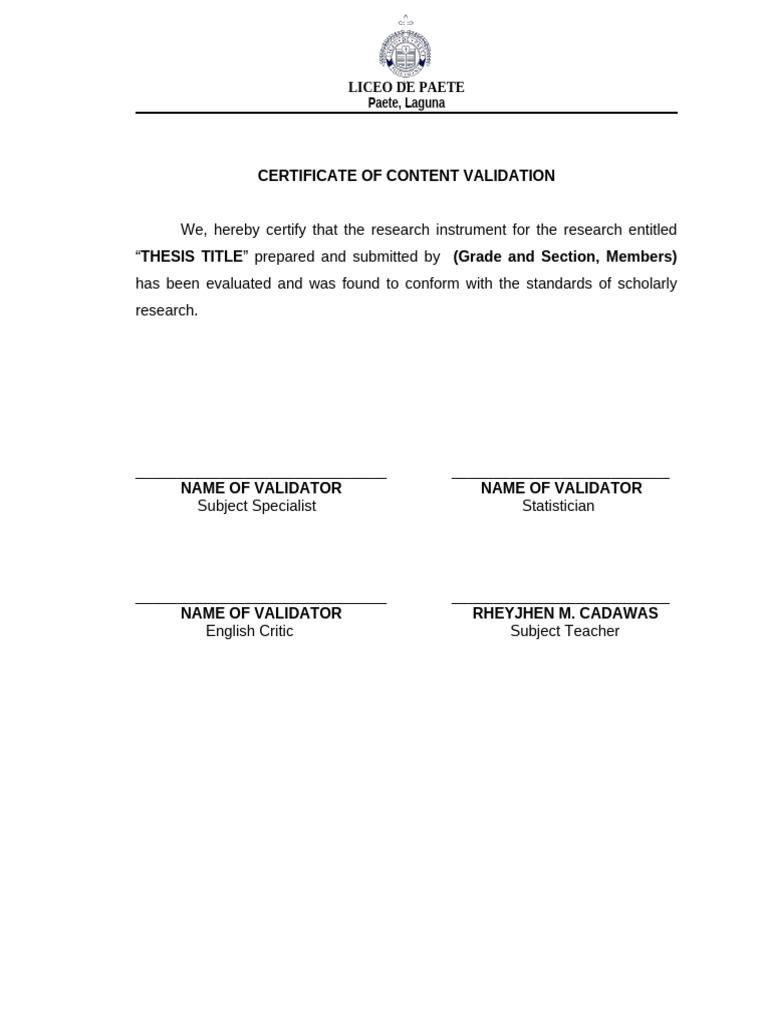 Validation&Letter Liceo | PDF