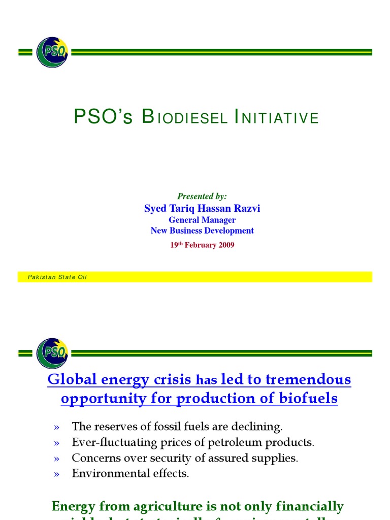 PSO Biodiesel Diesel Fuel
