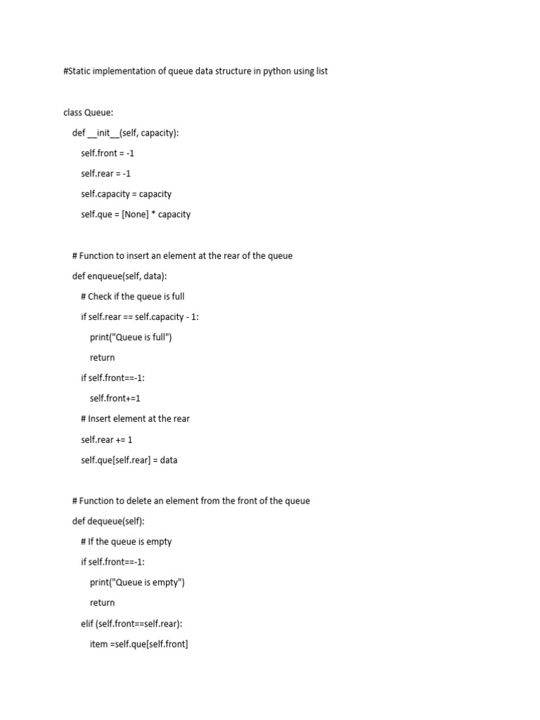 Python Queue Implementation with List | PDF