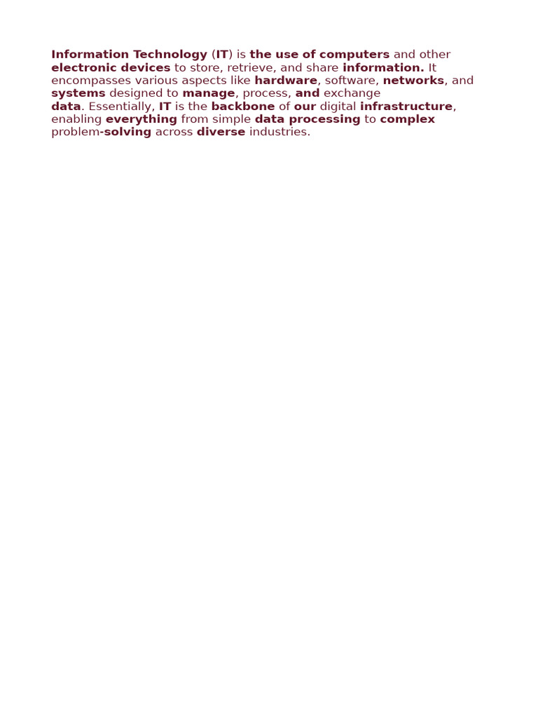 Understanding Information Technology Basics | PDF