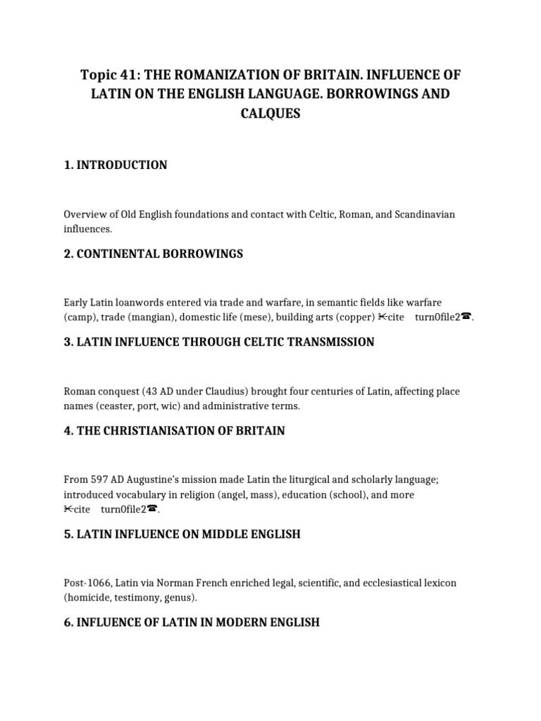 Latin and French Influence on English | PDF