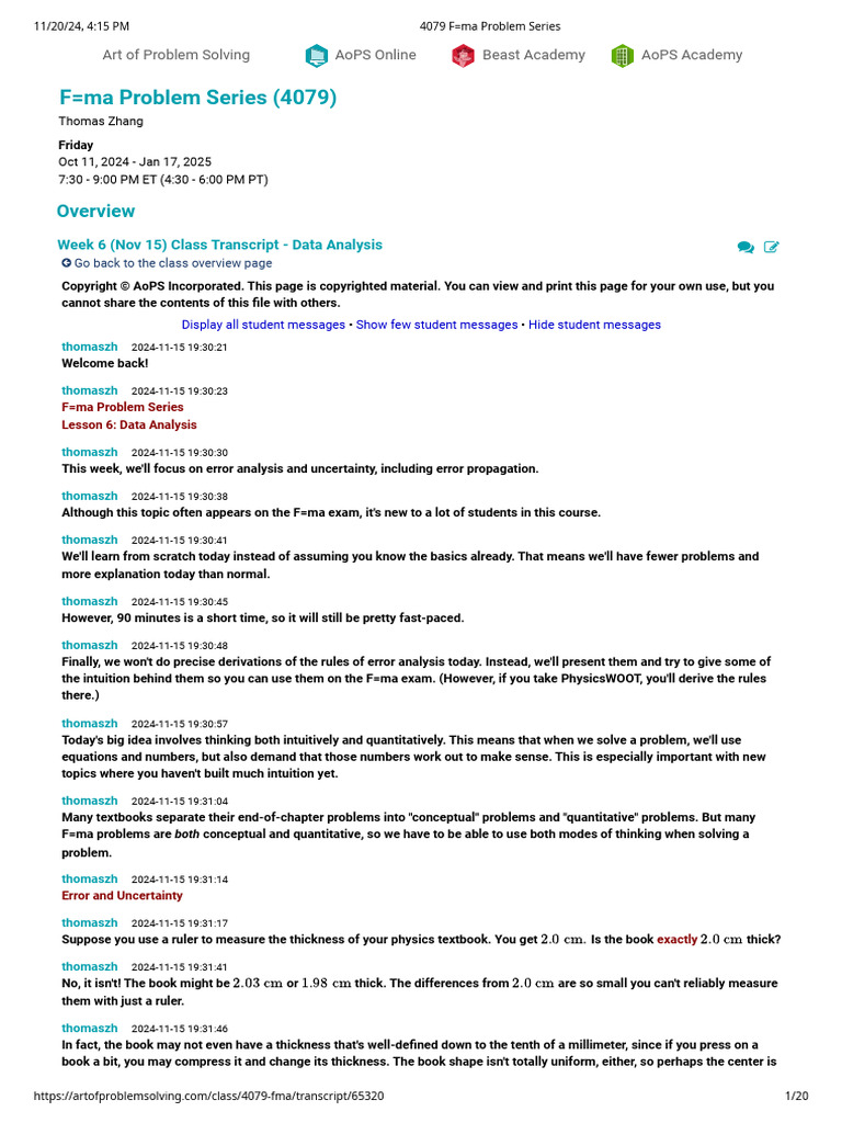 F Ma Transcript Class 6 | PDF