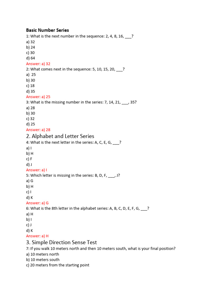Number Series and Logical Reasoning Tests | PDF | Triangle | Shape