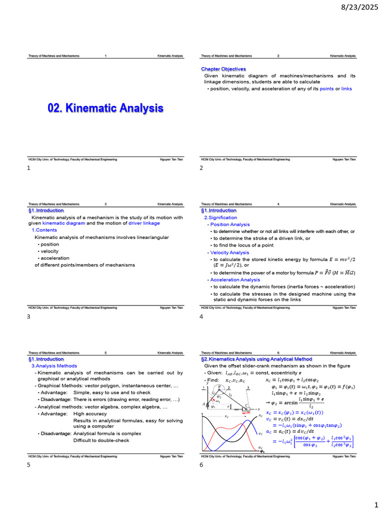 Kinematic Analysis of Mechanisms | PDF | Kinematics | Acceleration
