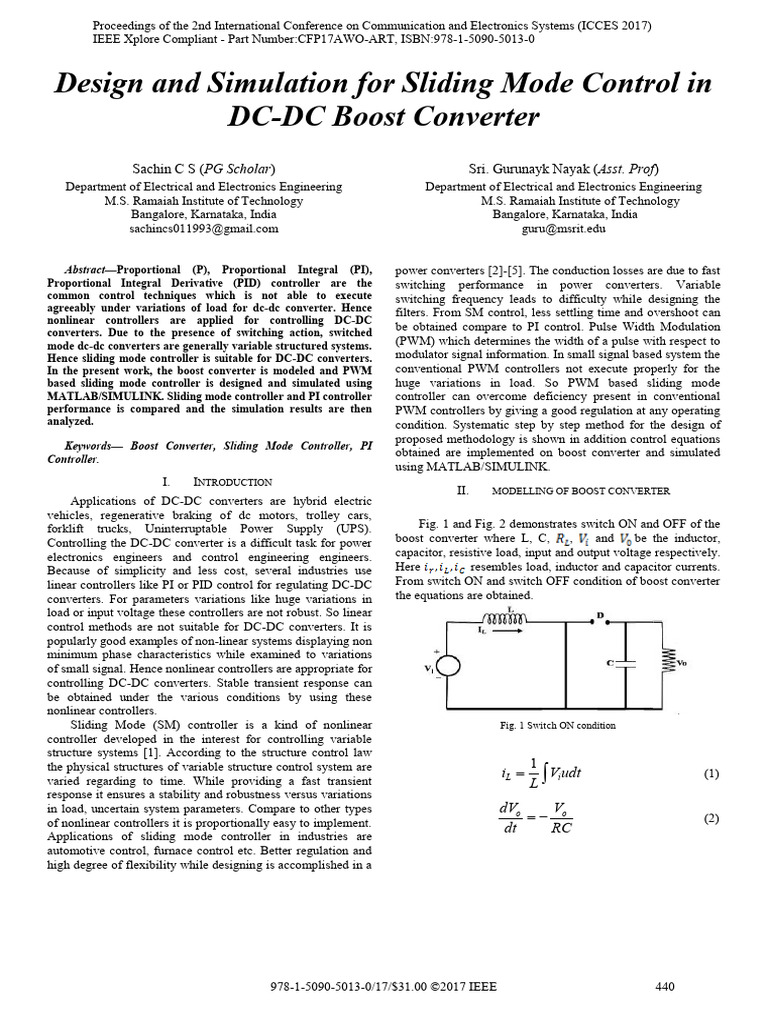Sliding Mode Control for Boost Converter | PDF | Control Theory ...