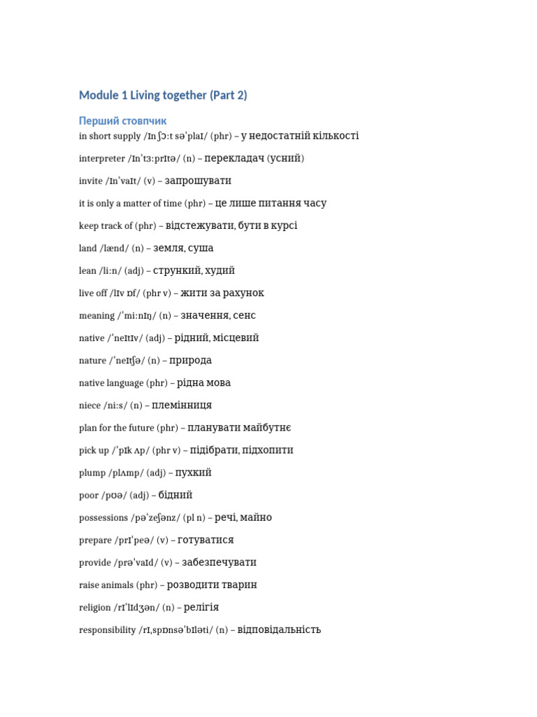 Module 1 Living Together Part2 Fixed | PDF